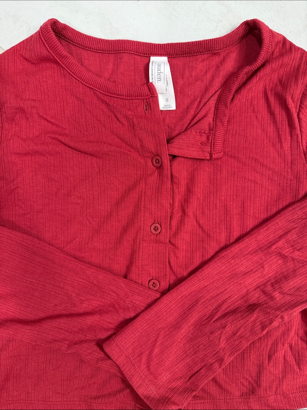Auden Ribbed Two-Piece Sleep Set - Red - Picture 3 of 3